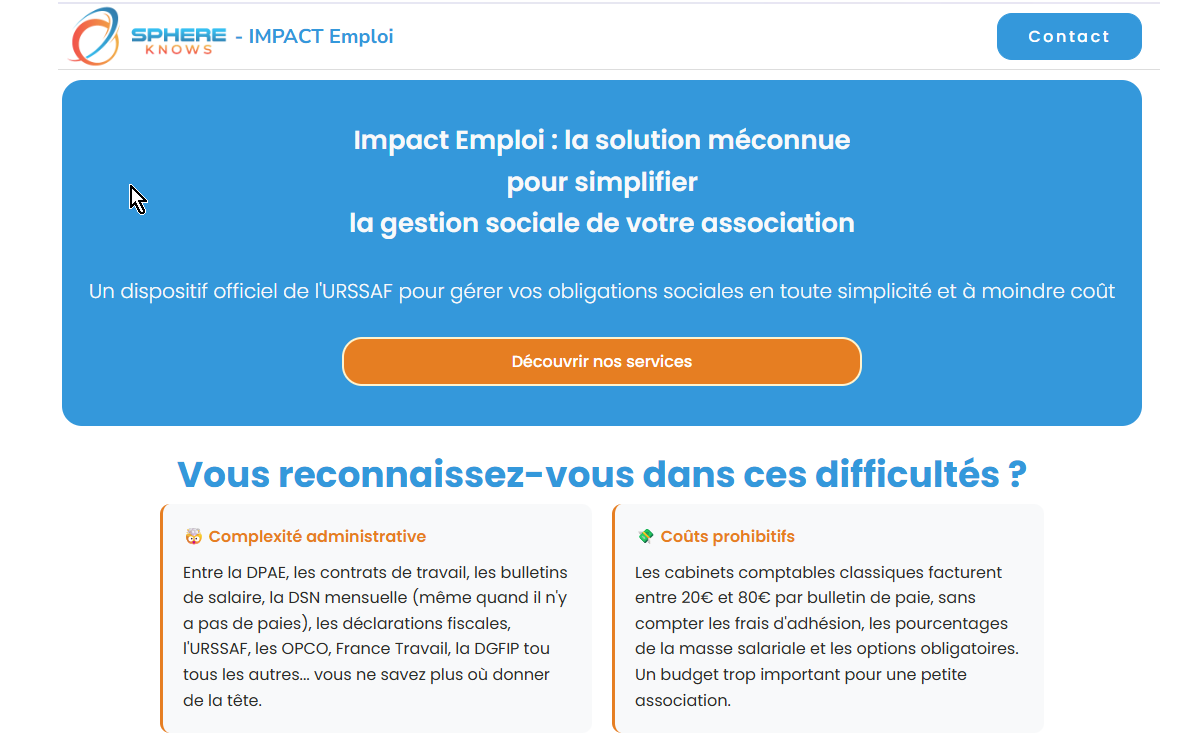 Site d'une association de services