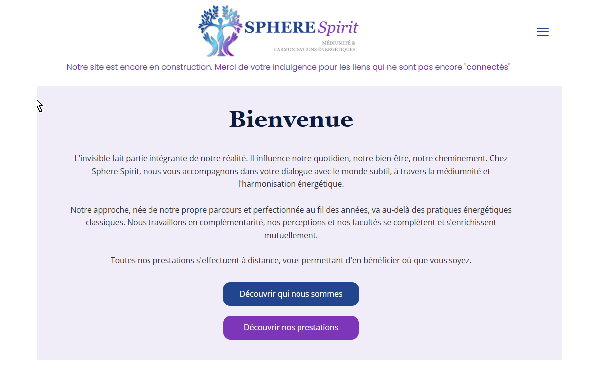 Site vitrine pour un couple d'énergéticiens